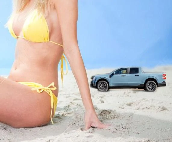 Ford Maverick Dudd Maverick on the beach
