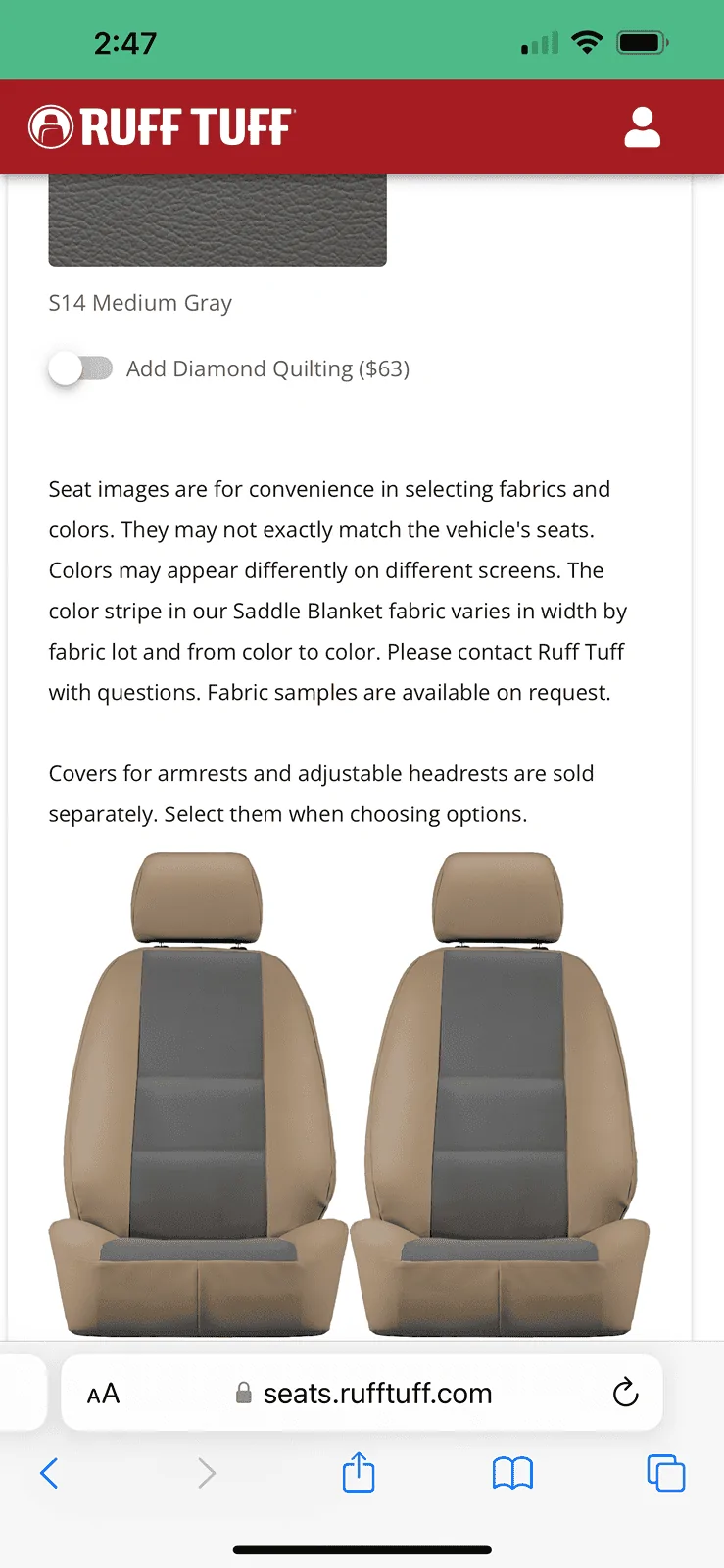 Ford Maverick Help me decide which color seat covers IMG_3934