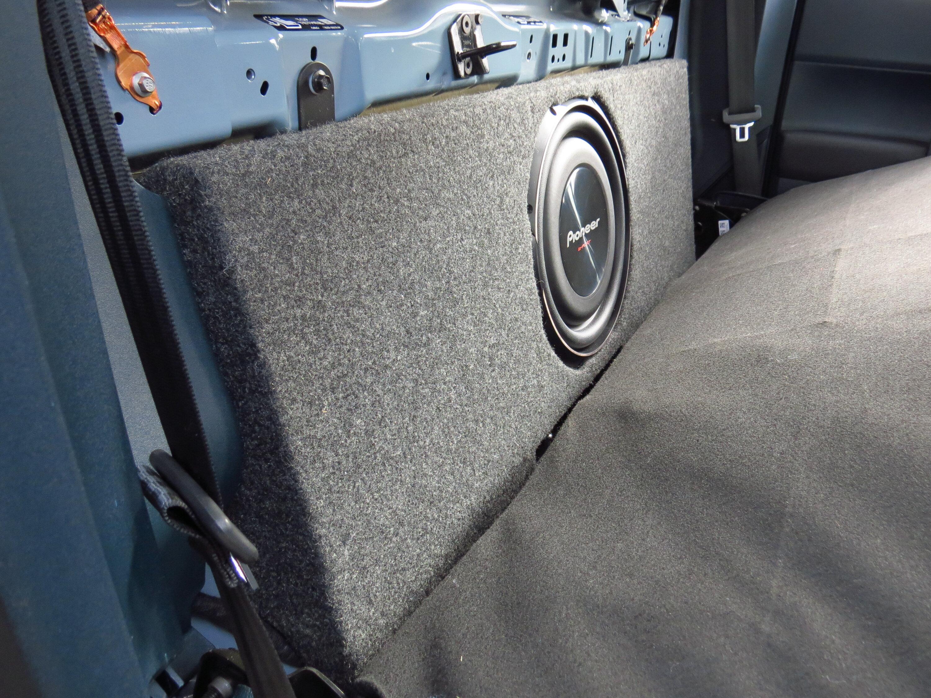 Ford Maverick Subwoofer box behind rear seat img_4424-jpg-