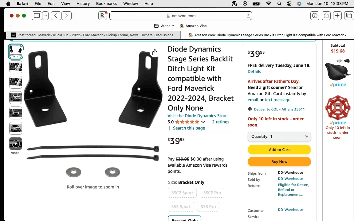 Ford Maverick Ditch Lights Installed Screenshot 2024-06-10 at 12.38.10 PM