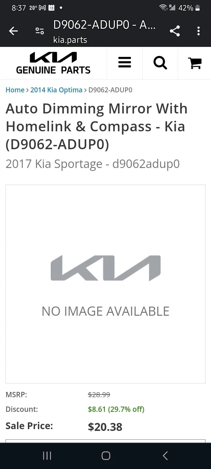 Ford Maverick Kia Homelink mirror installed Screenshot_20240613_203713_Chrom