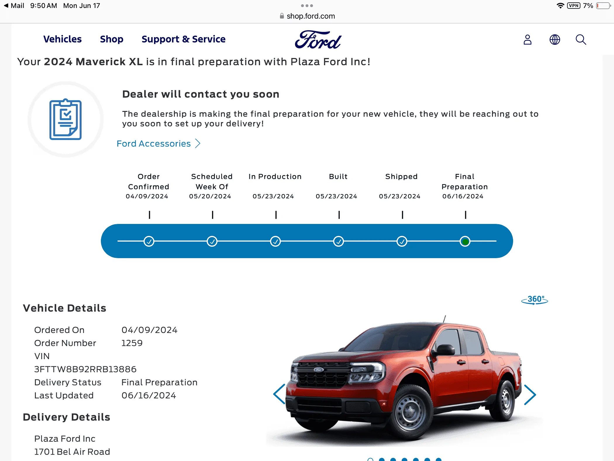 Ford Maverick My order is built awaiting shipment IMG_1336