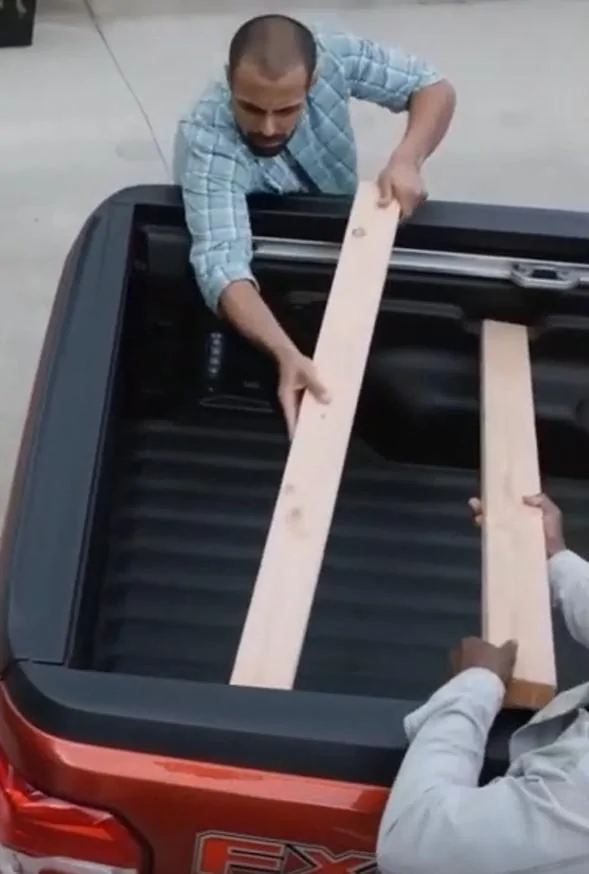 Ford Maverick Hauling plywood experience tailgate_bed