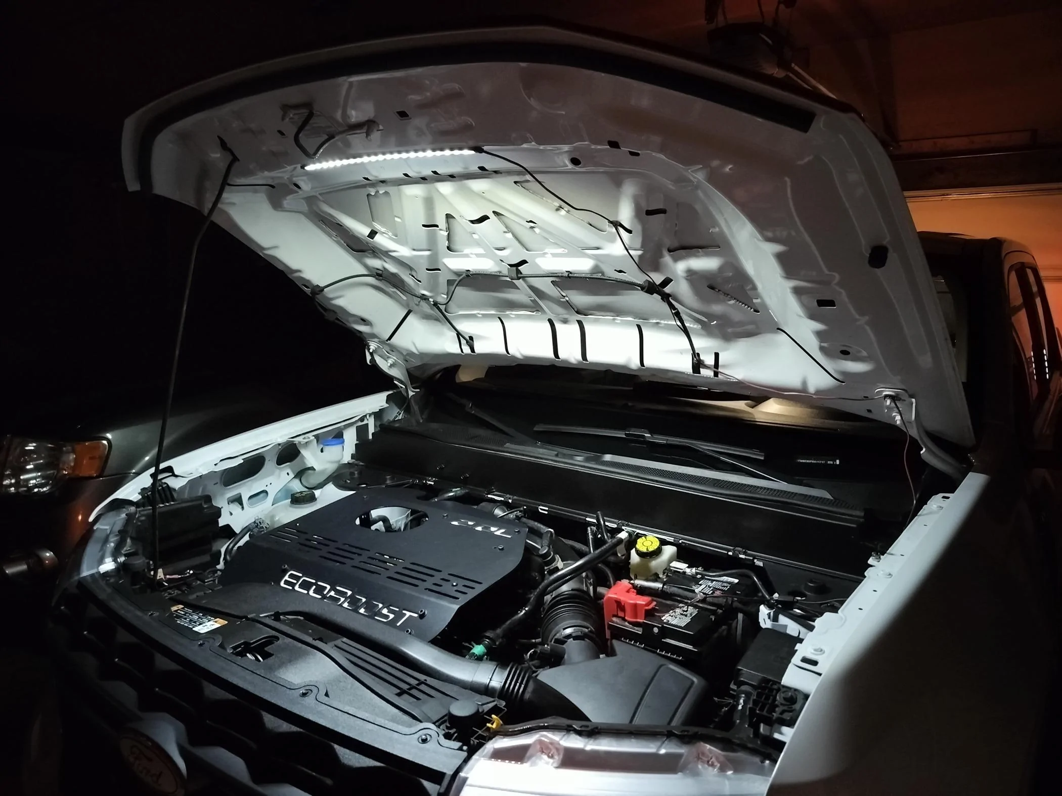 Ford Maverick Under hood Light installed photos IMG20240621203709