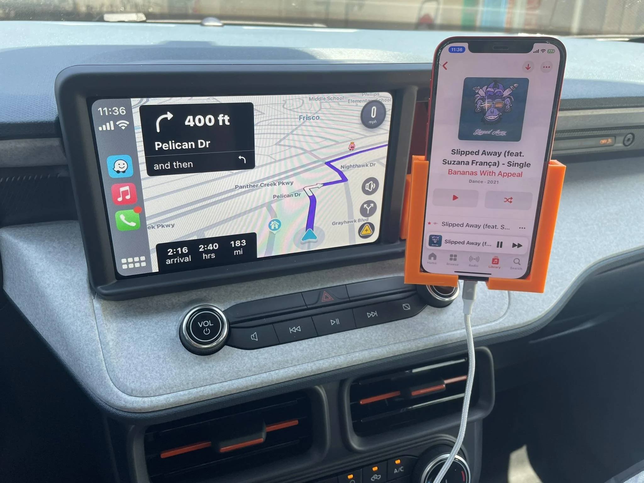 Ford Maverick Cubby phone holder 3D print - modified for regular iPhone size IMG_2867