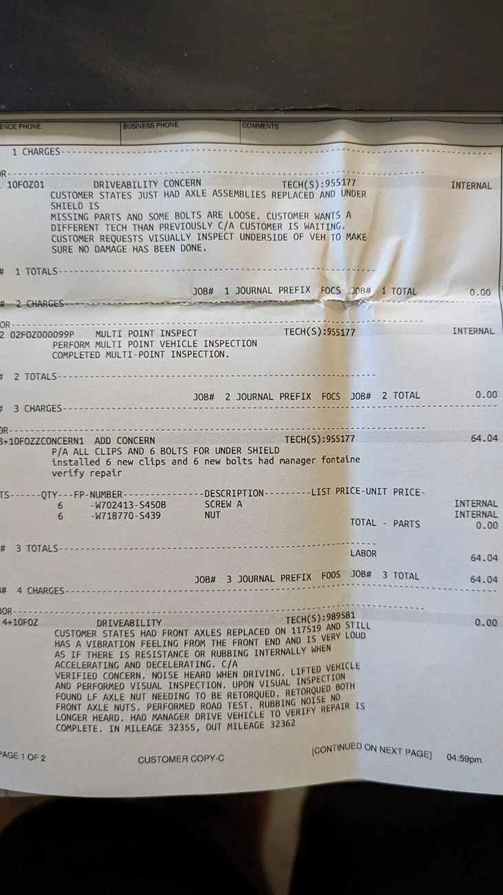 Ford Maverick Bad shop repair caused 5+ visits PXL_20240628_181704108