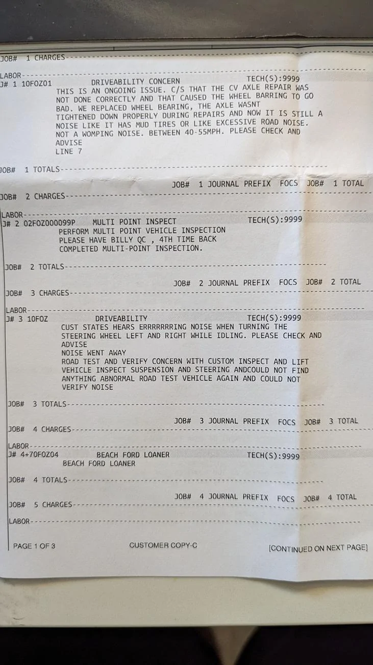 Ford Maverick Bad shop repair caused 5+ visits PXL_20240628_181826148