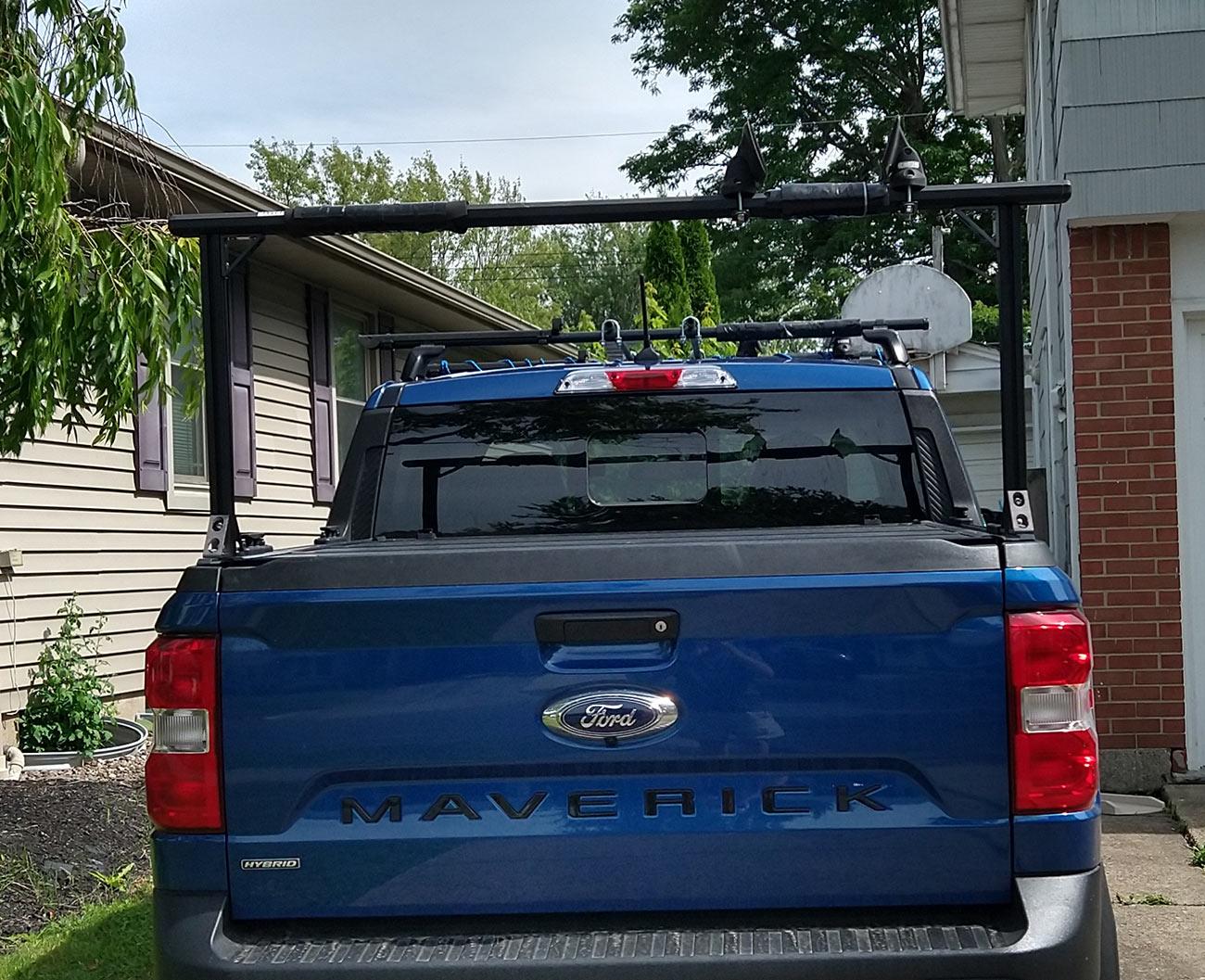 Ford Maverick Cheap DIY bed rack that works with tonneau cover 64