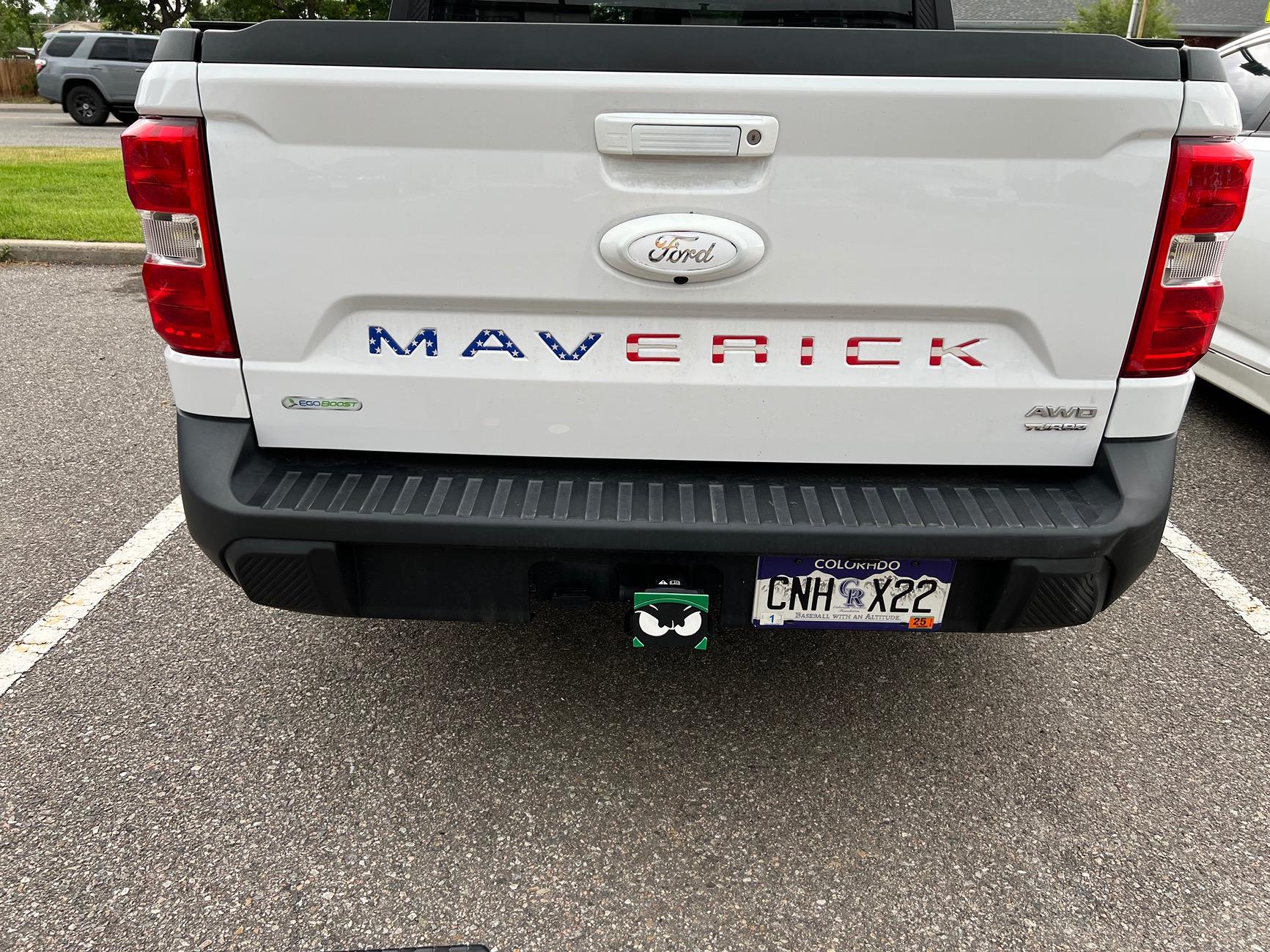 Ford Maverick Amazon emblem overlay IMG_0930
