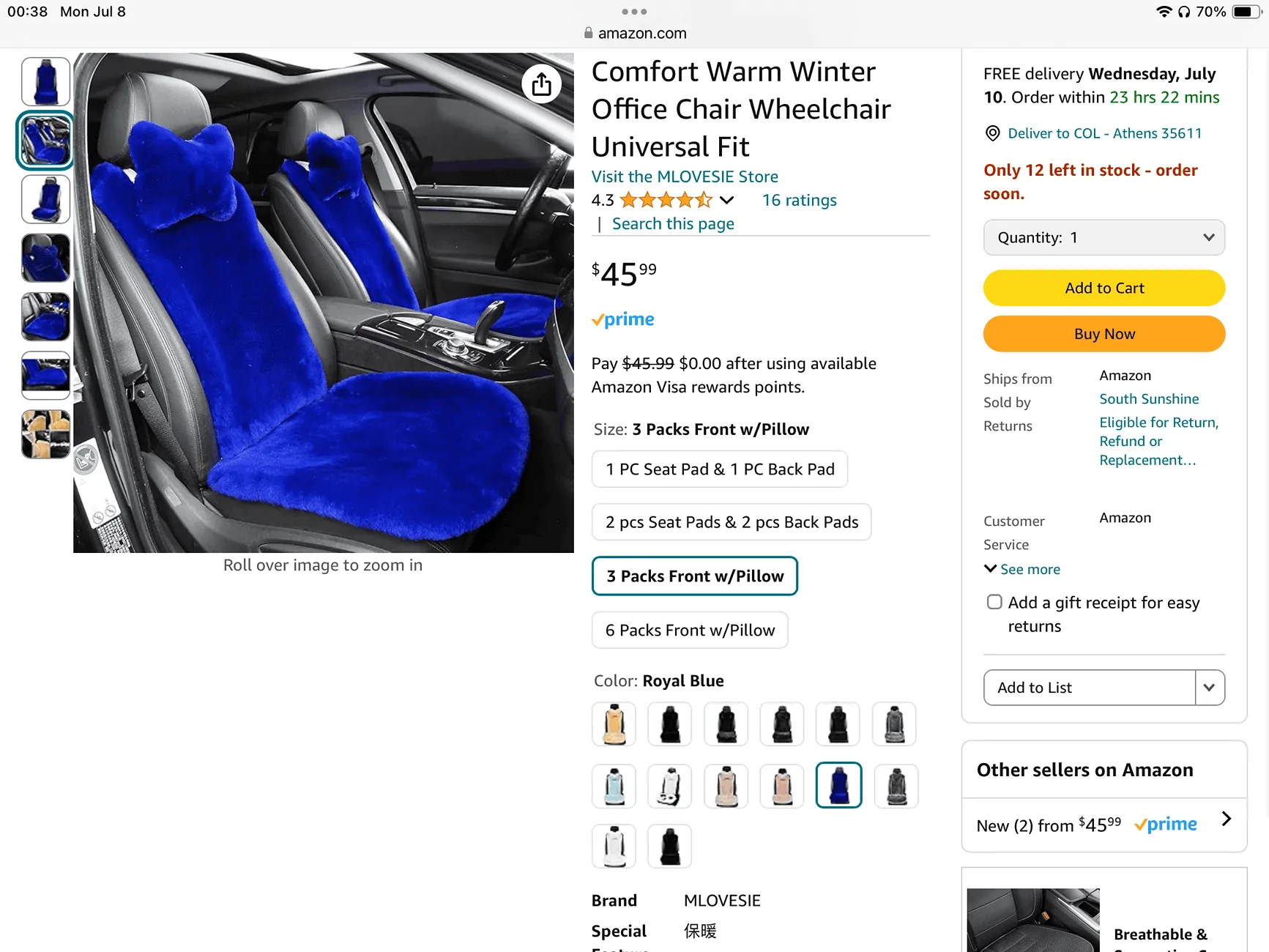 Ford Maverick Sheepskin seat covers IMG_0805