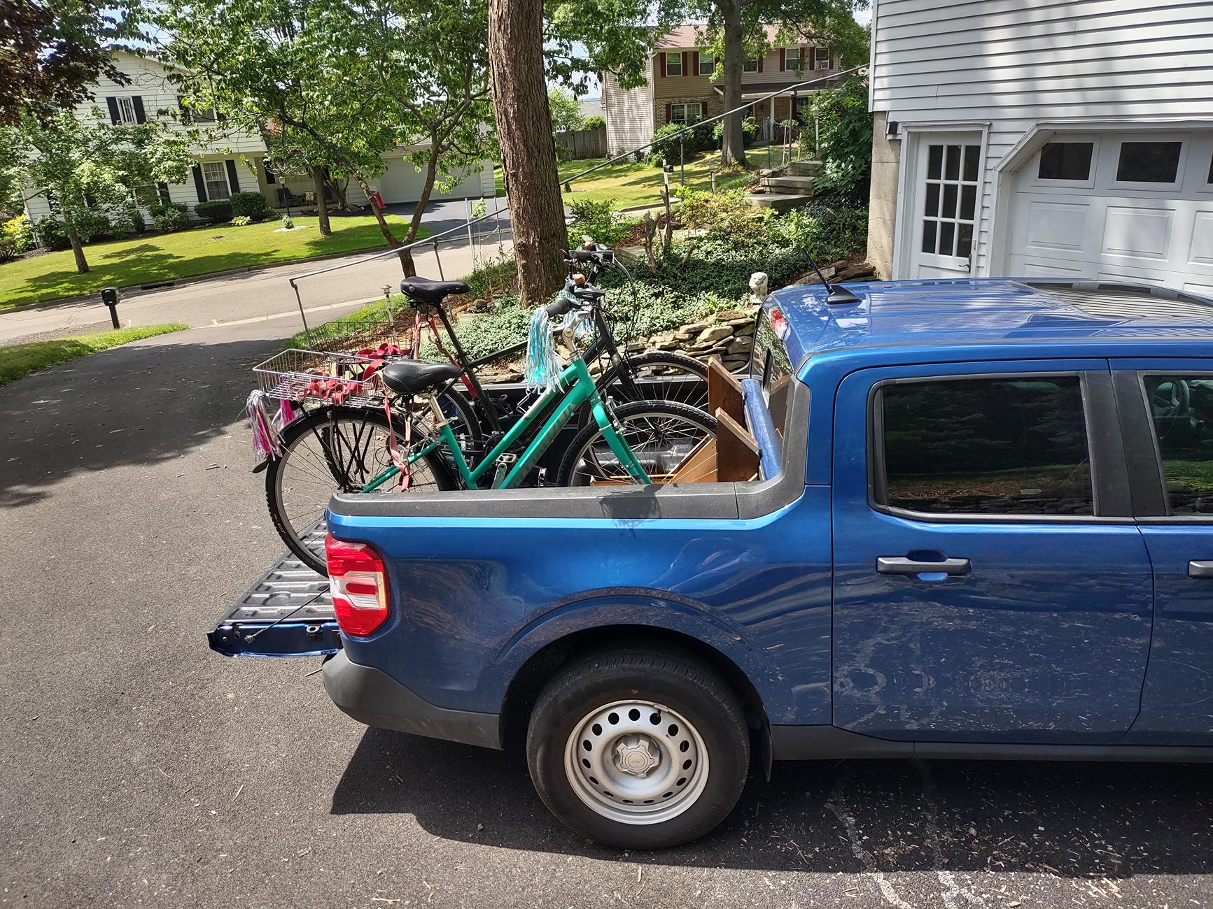Ford Maverick DIY Bike rack with the wheels on IMG_20240707_112920075_HDR