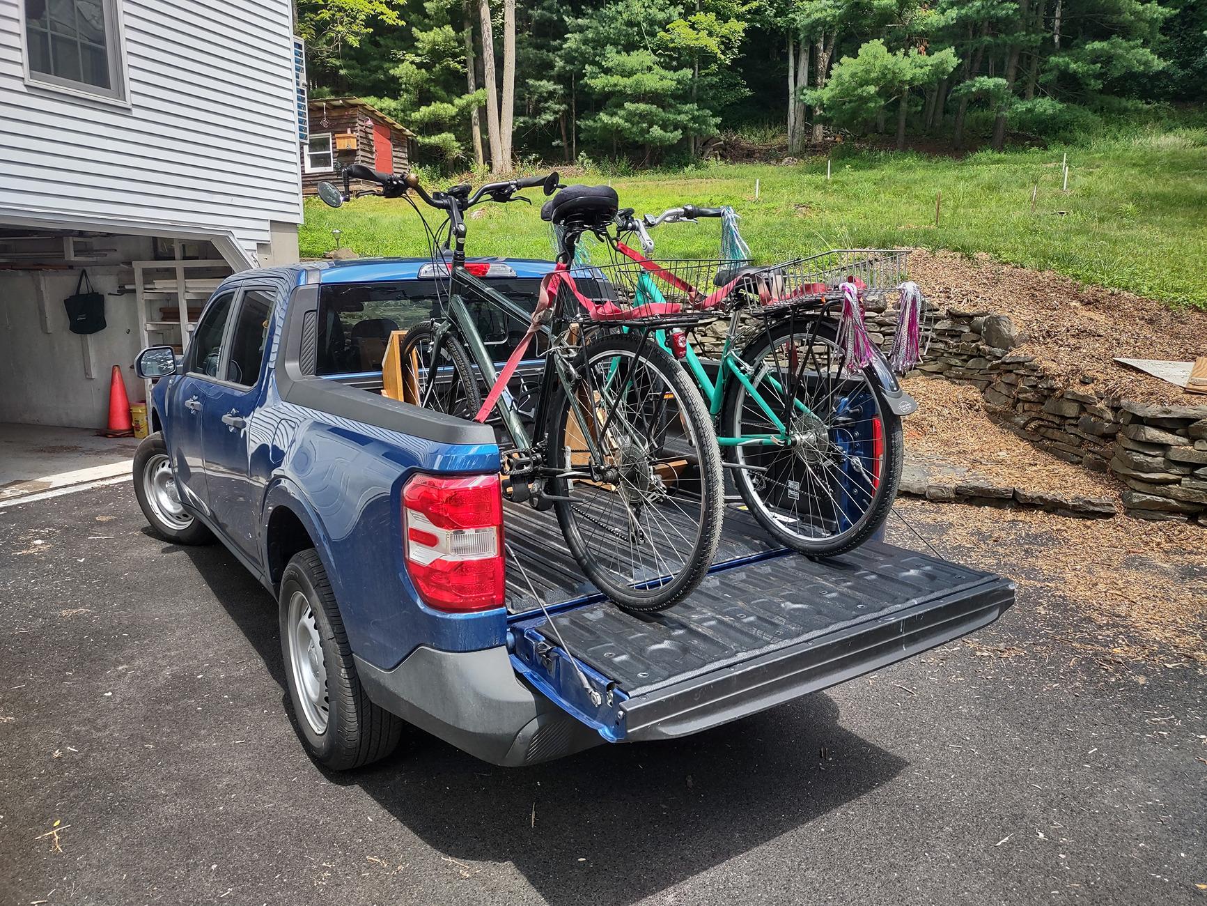 Ford Maverick DIY Bike rack with the wheels on IMG_20240707_112844214_HDR