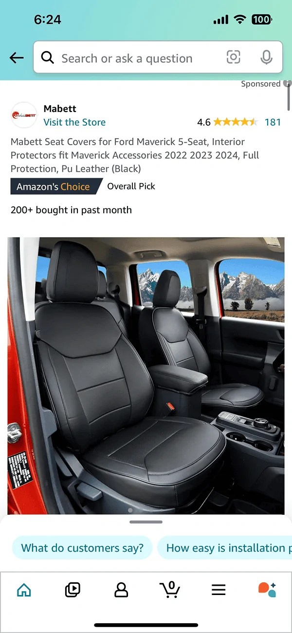 Ford Maverick Finally went on sale Prime Day- Mabett seat covers IMG_2316