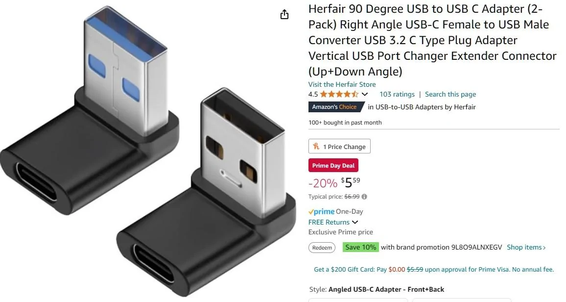 Ford Maverick Wireless Android Auto USB A to C connector