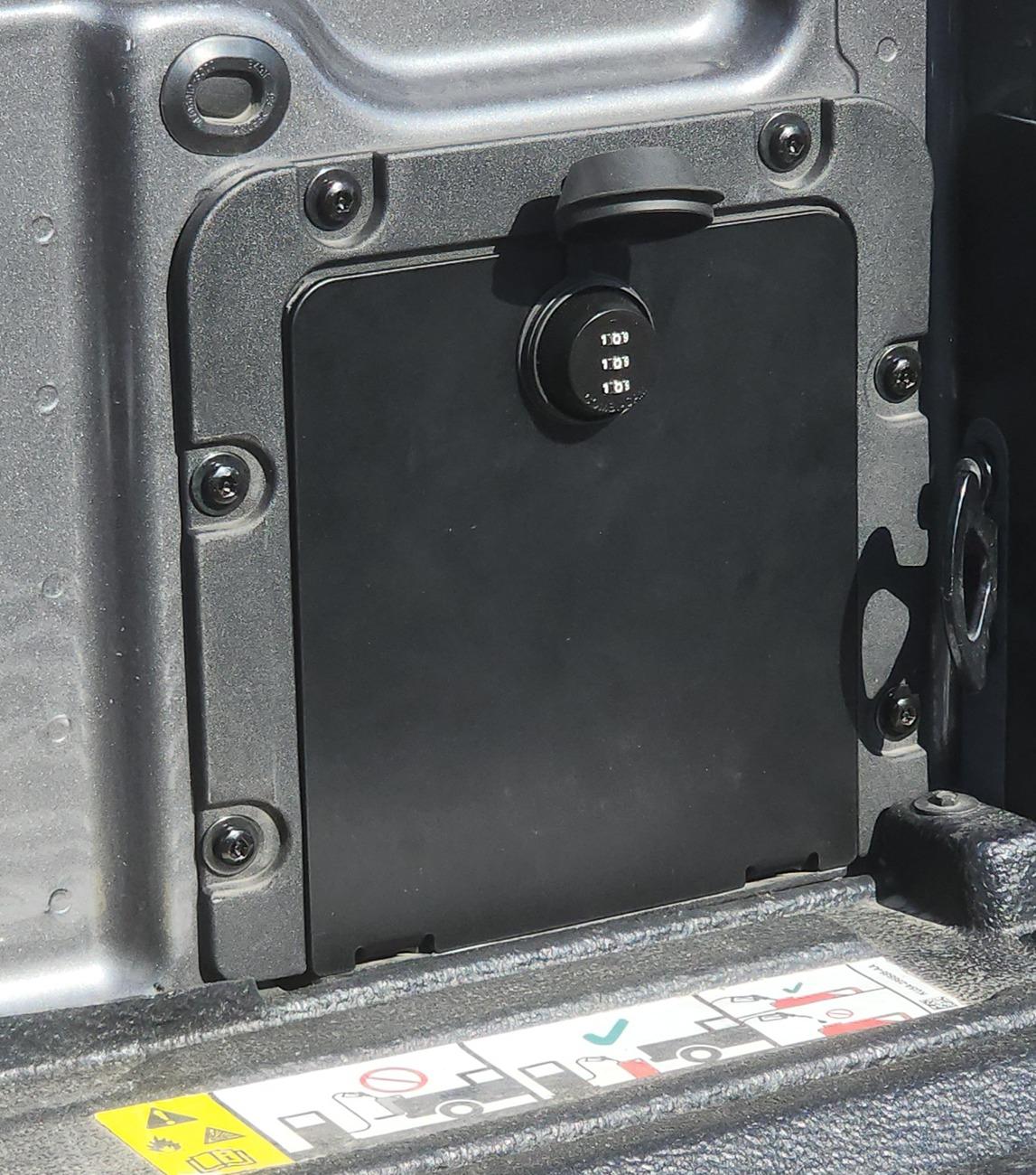 Ford Maverick Adding a bed cubby lock 20240716_174448