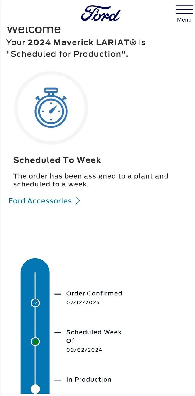 Ford Maverick Build date text from Ford.... Screenshot_20240718_182602_Chrom