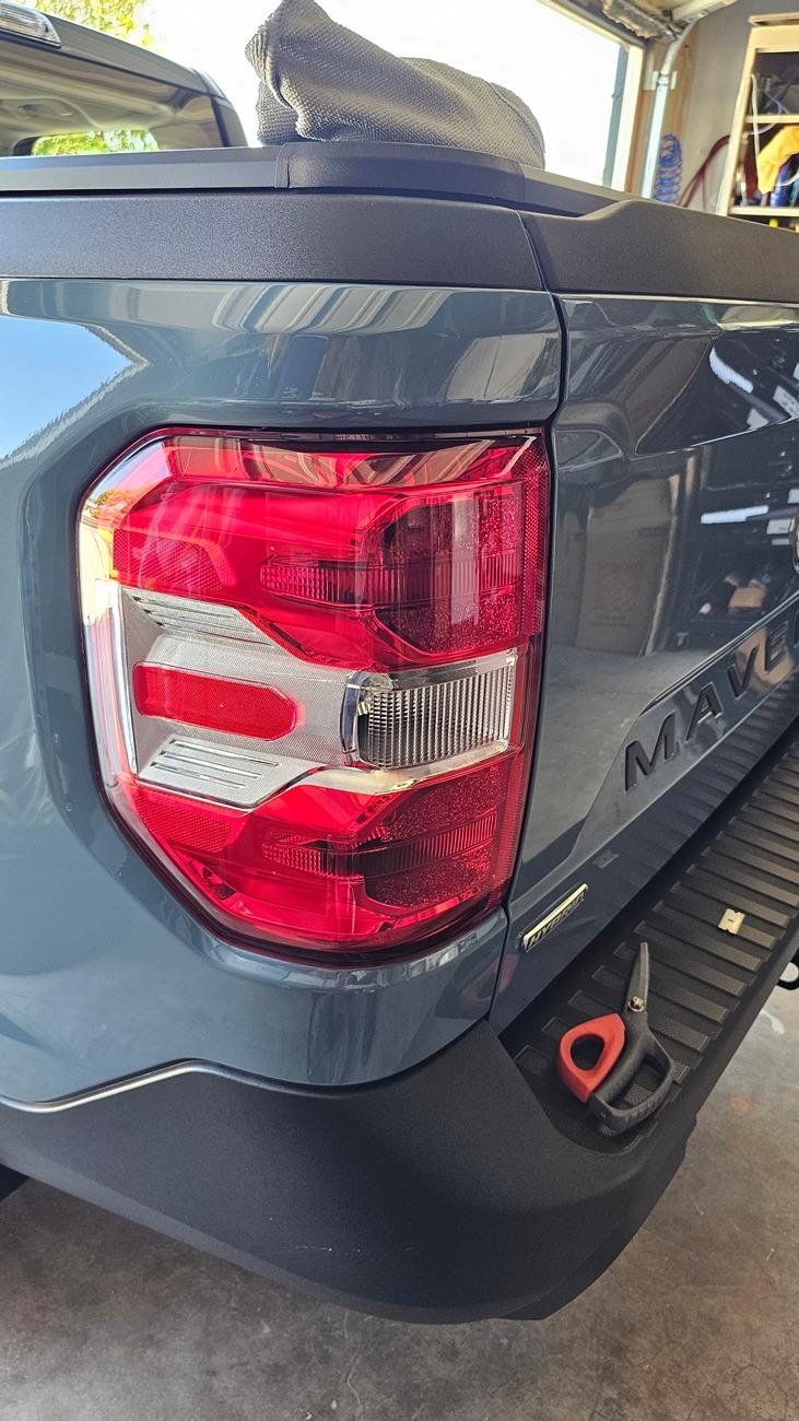 Ford Maverick Film on Tailights BEFORE