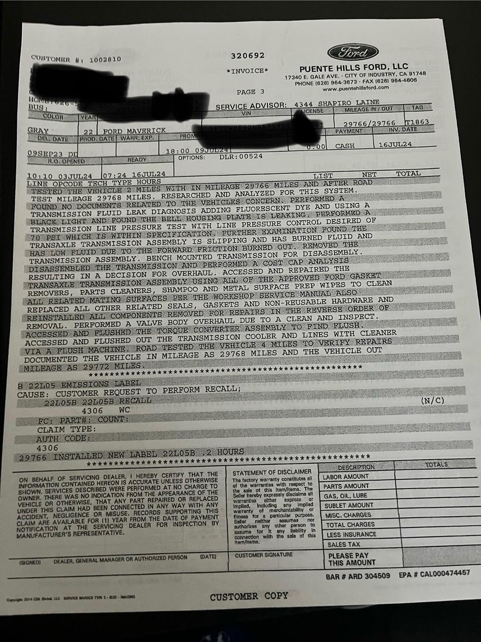 Ford Maverick Update on loose Transmission pan nuts IMG_8460