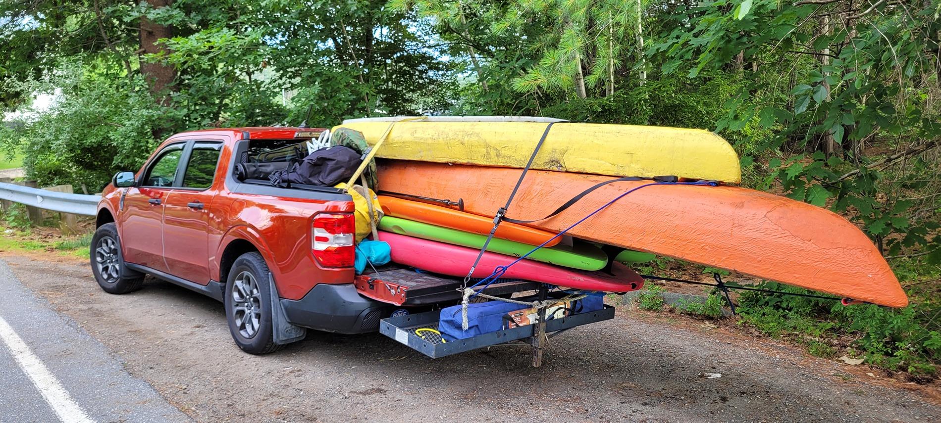 Ford Maverick Yakima roof rack (for kayaks) installed on Maverick 20240704_180448
