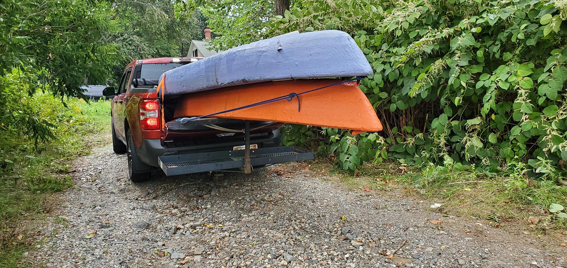 Ford Maverick Yakima roof rack (for kayaks) installed on Maverick 20230909_172952