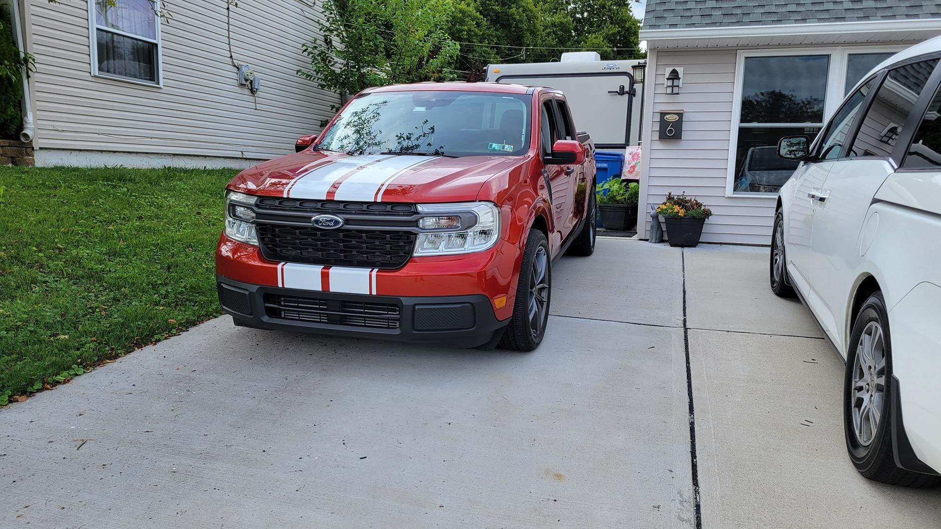 Ford Maverick Added Racing Stripes to my HPR Dropped Maverick - Thoughts? 20240726_162707