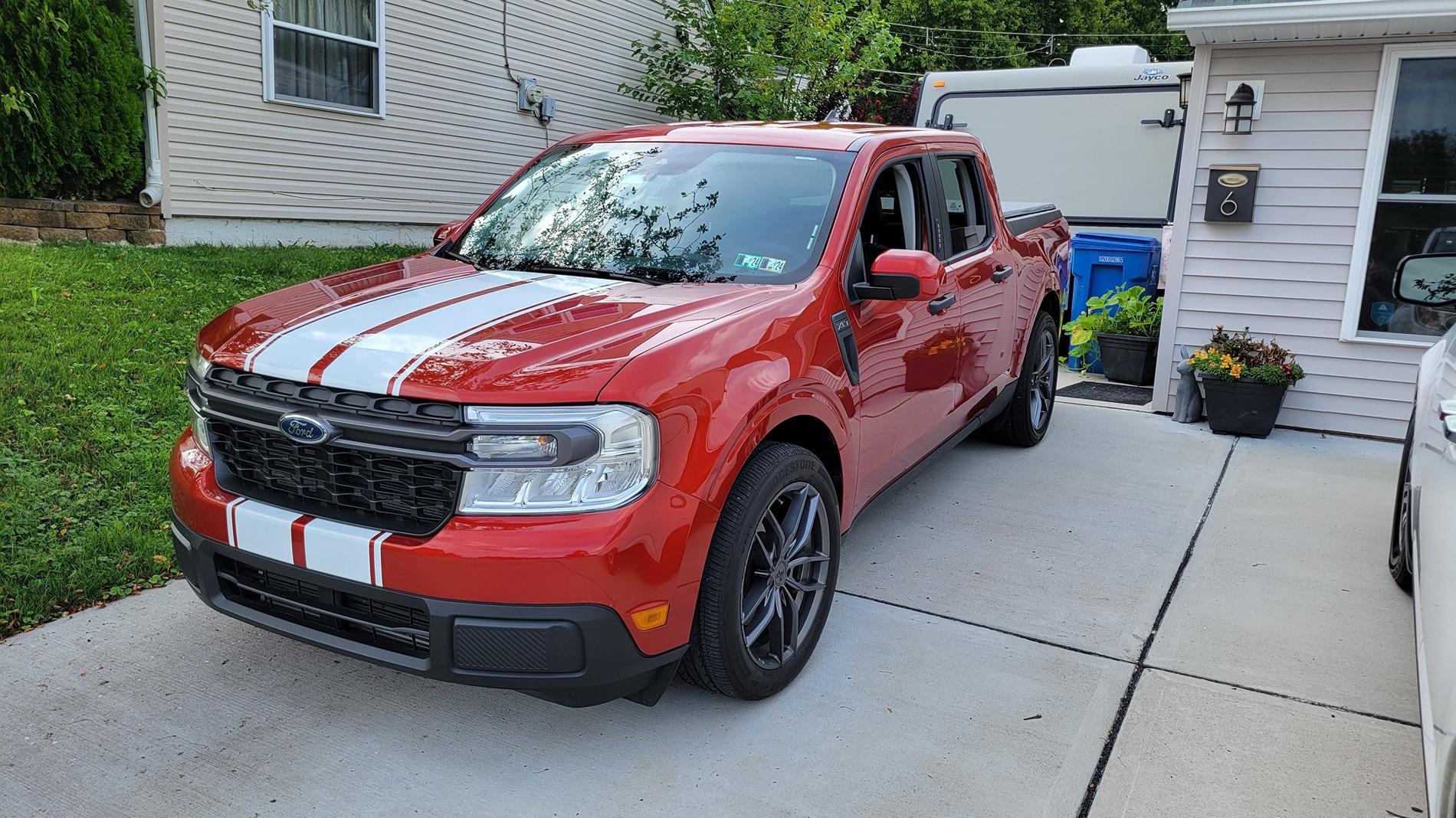 Ford Maverick Added Racing Stripes to my HPR Dropped Maverick - Thoughts? 20240726_162726