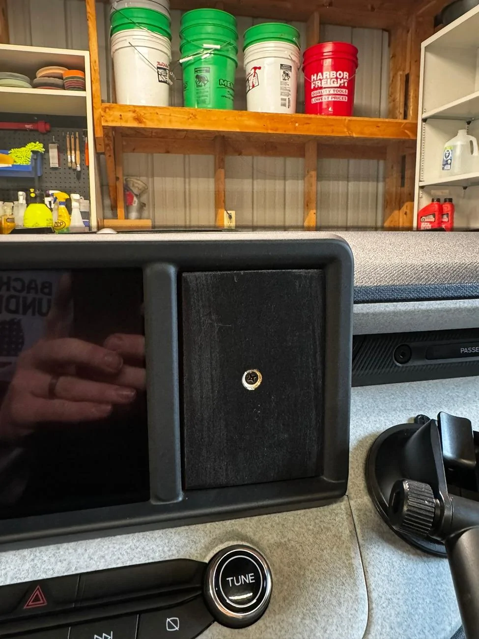 Ford Maverick DIY Wood + 3D Printed Cubby Phone Mount IMG_9136