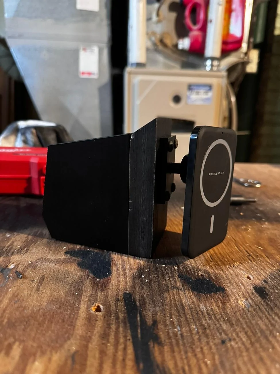 Ford Maverick DIY Wood + 3D Printed Cubby Phone Mount IMG_9139