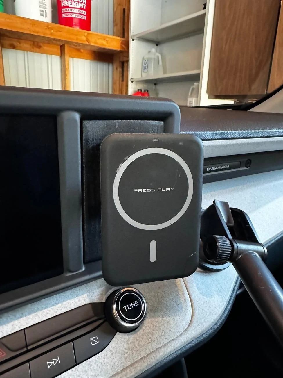 Ford Maverick DIY Wood + 3D Printed Cubby Phone Mount IMG_9159