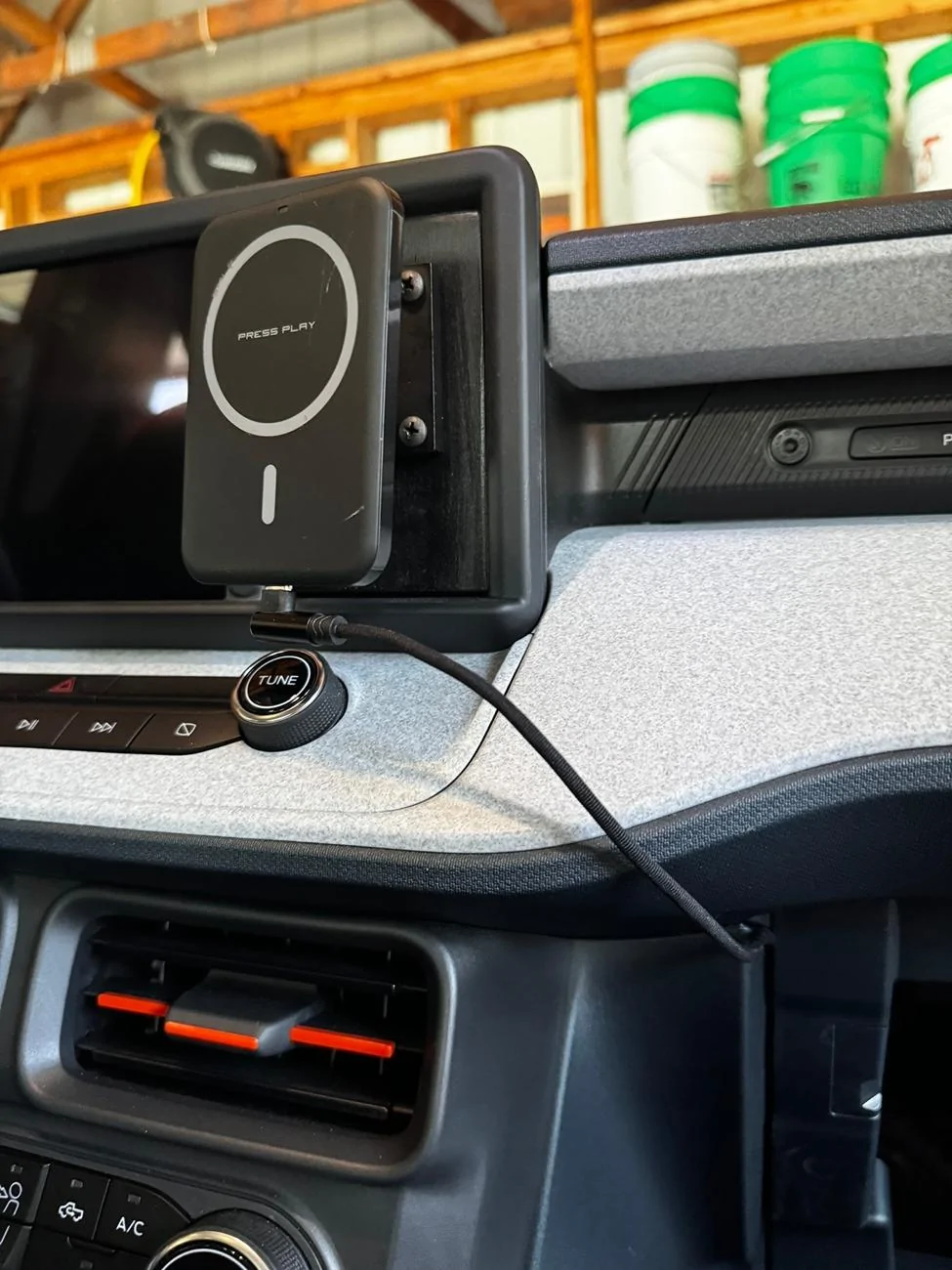 Ford Maverick DIY Wood + 3D Printed Cubby Phone Mount IMG_9160