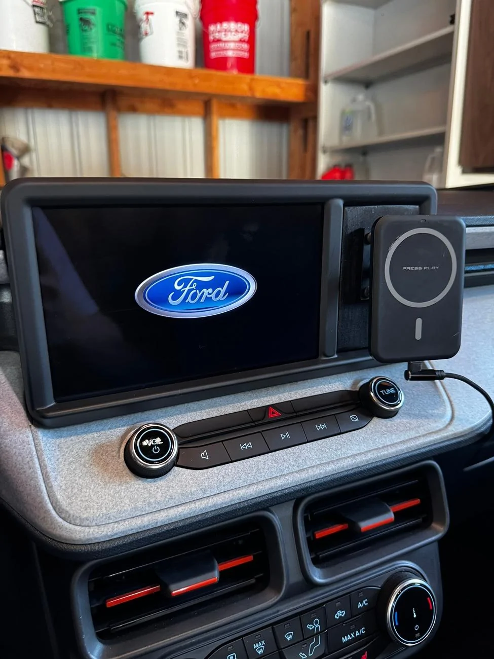 Ford Maverick DIY Wood + 3D Printed Cubby Phone Mount IMG_9170