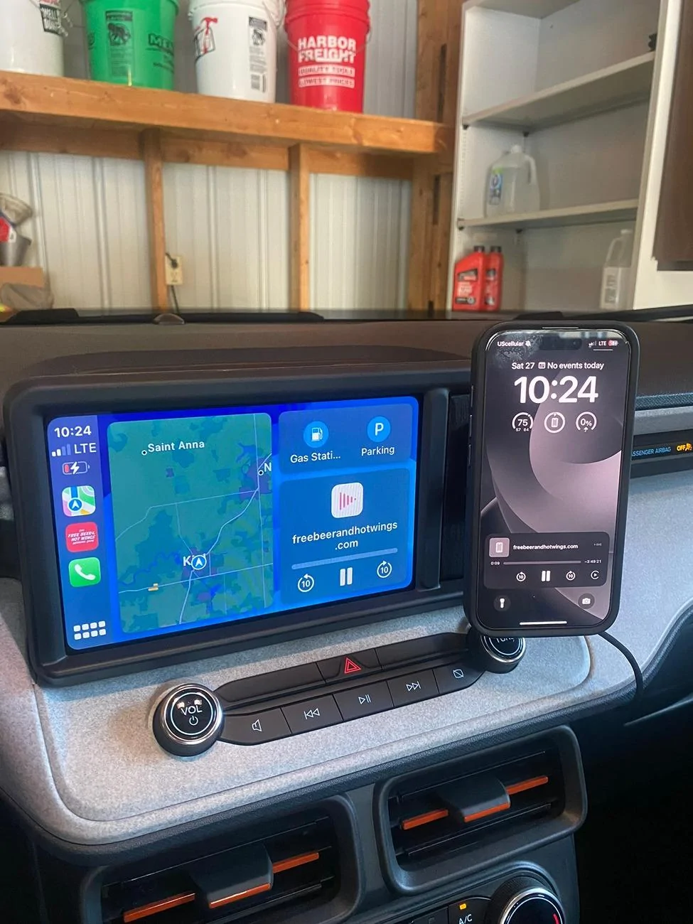 Ford Maverick DIY Wood + 3D Printed Cubby Phone Mount IMG_7582