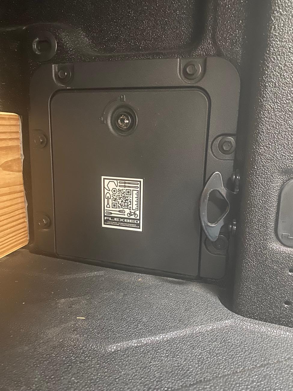 Ford Maverick Adding a bed cubby lock IMG_8626
