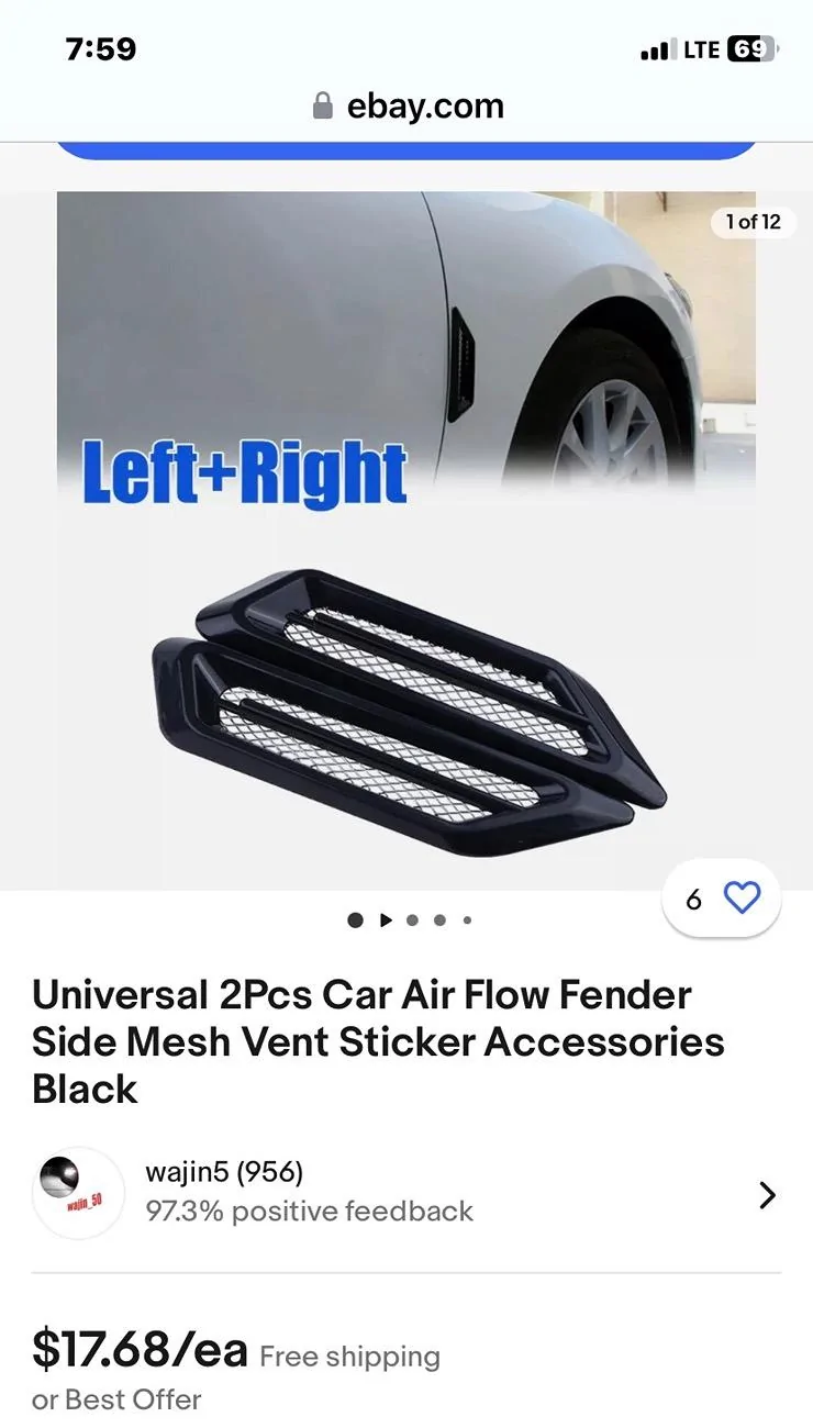 Ford Maverick New Ford Accessory: Maverick Front Fender Vent IMG_2902