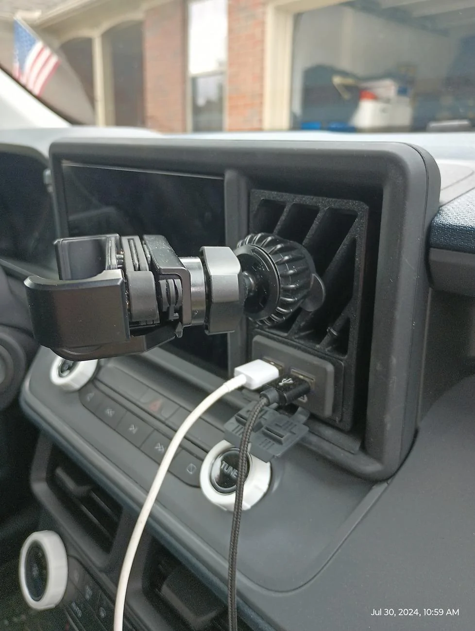 Ford Maverick DIY Wood + 3D Printed Cubby Phone Mount 17223515542949115103712751101471
