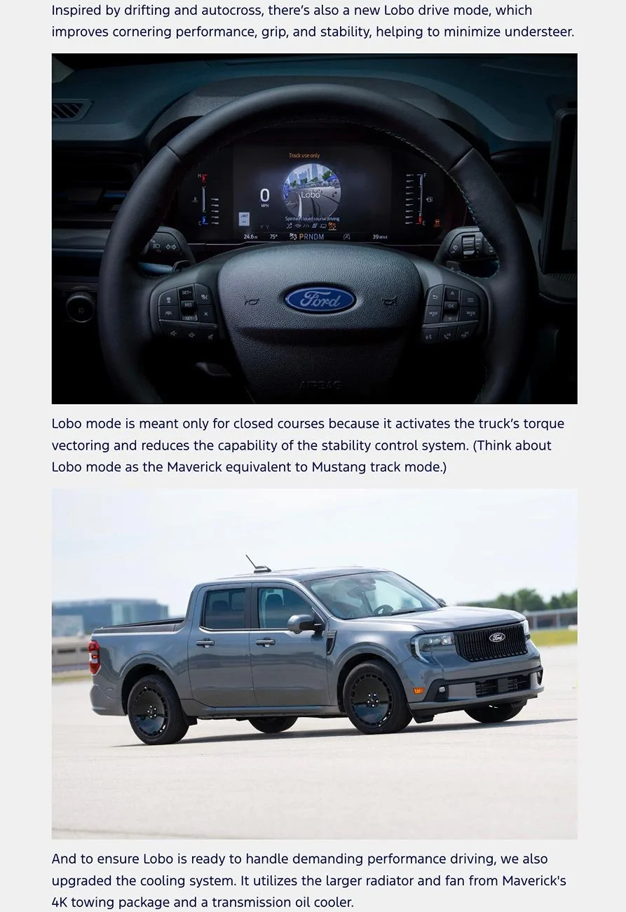 Ford Maverick 🐺 2025 Maverick LOBO Performance Street Truck Official Debut! Screenshot 2024-08-01 at 3.25.31 AM