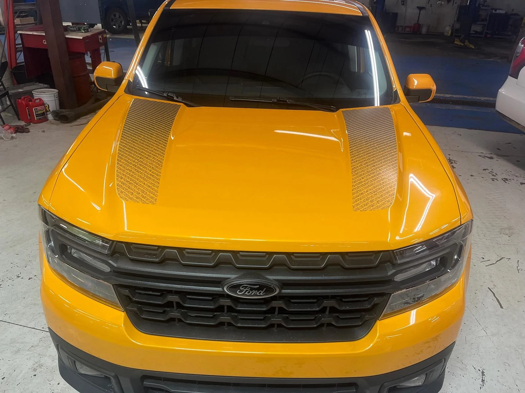 Ford Maverick Tremor Hood Decals installed on my Truck IMG_4354