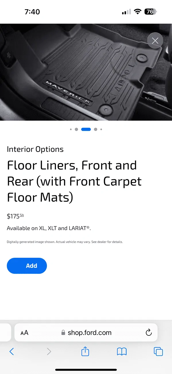 Ford Maverick Floor Mat differences? IMG_8466