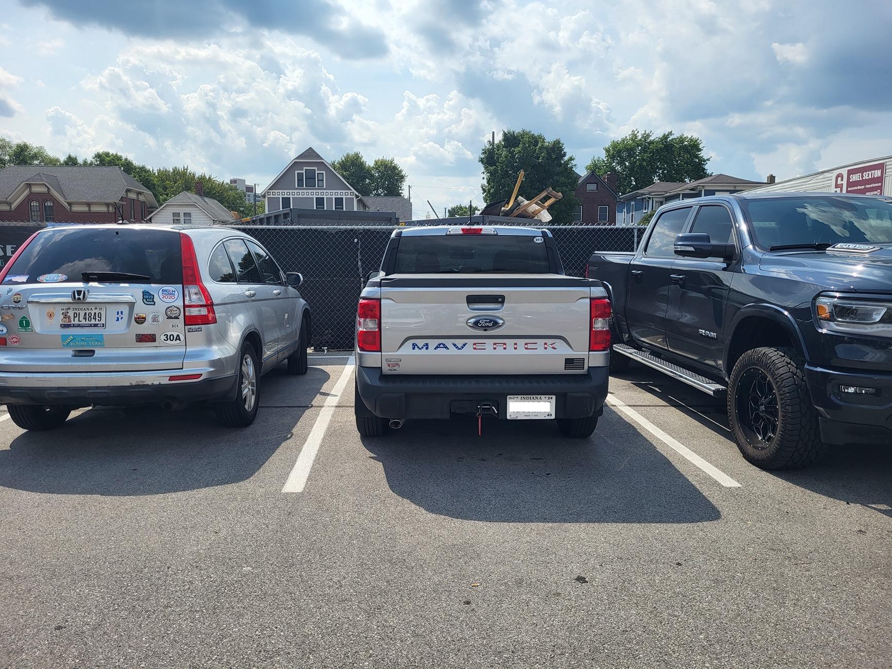 Ford Maverick (A Maverick Parking thread) I think someone was trying to be friends . . . plate