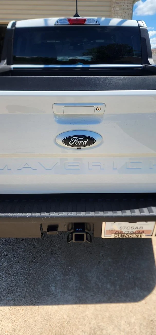 Ford Maverick Paint matched tailgate handle and painted tailgate emblem 20240705_112437