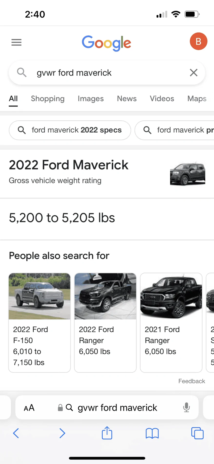 Ford Maverick 6,000 lb Maverick? B76B6E0F-B62B-4672-8D0C-229FA36C3CCA