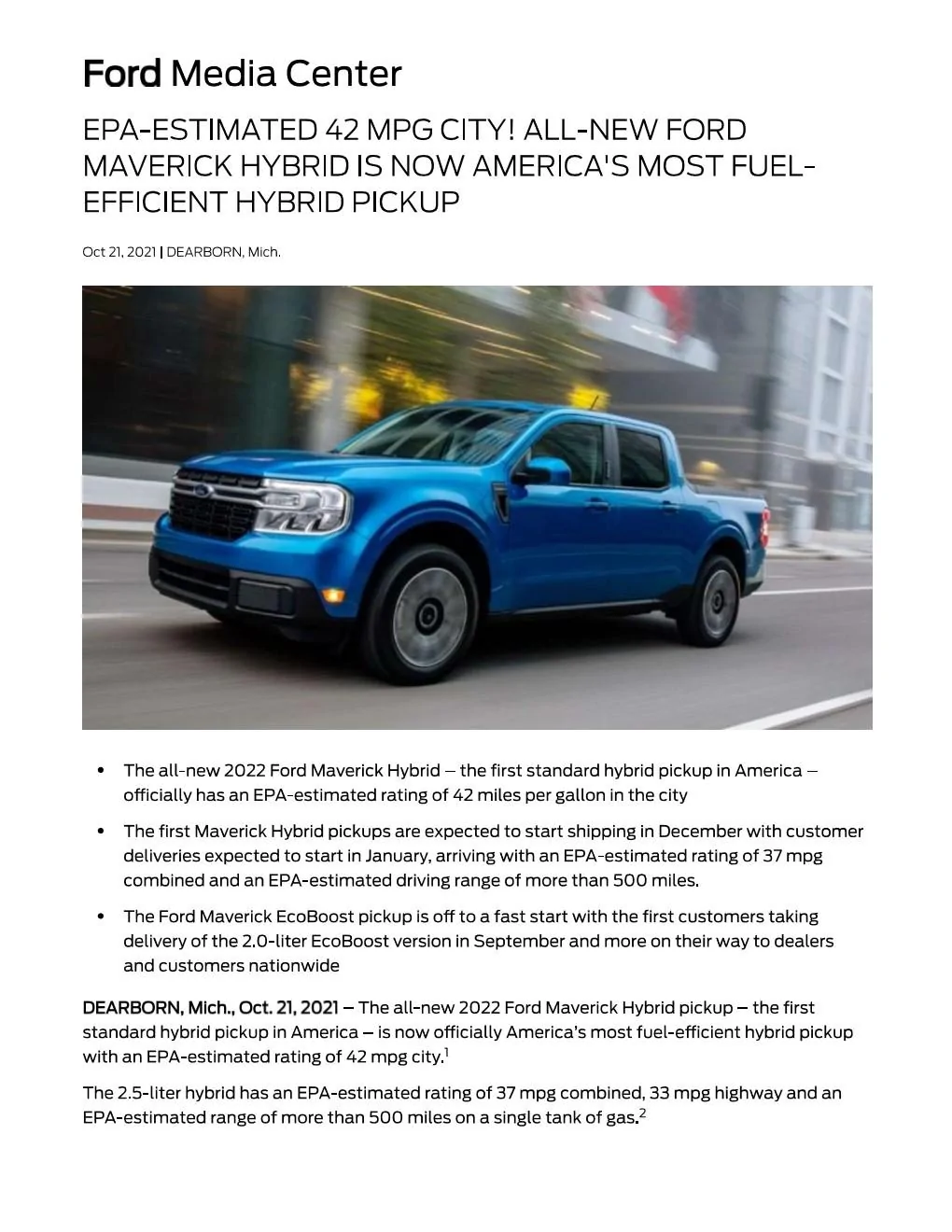 Ford Maverick Ford execs, why the continued Mav hybrid delay? epapr_1