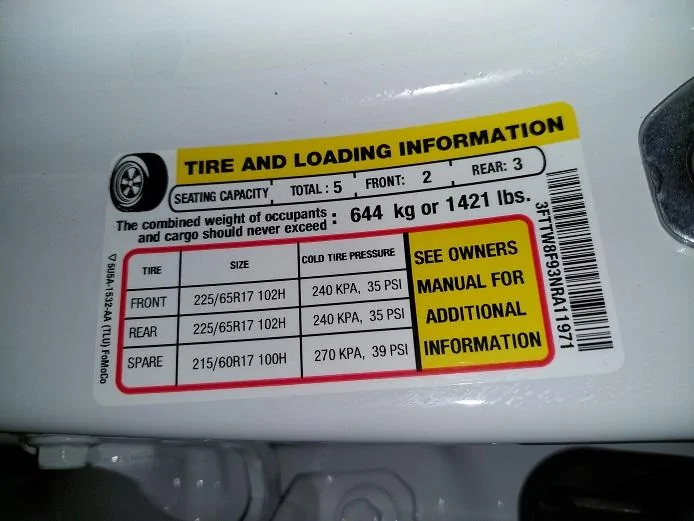 Ford Maverick Post your Payload Label Stickers Here Payload