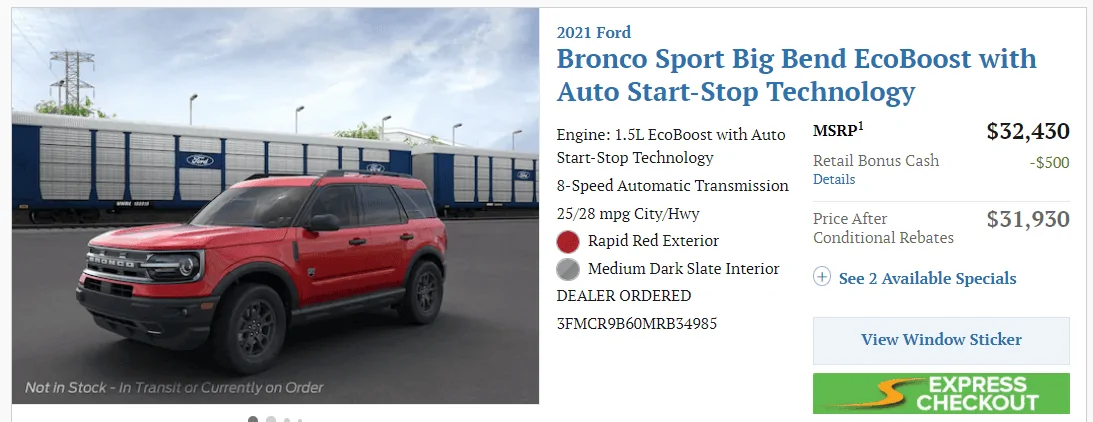 Ford Maverick In-Transit pictures from dealer 1637168639983