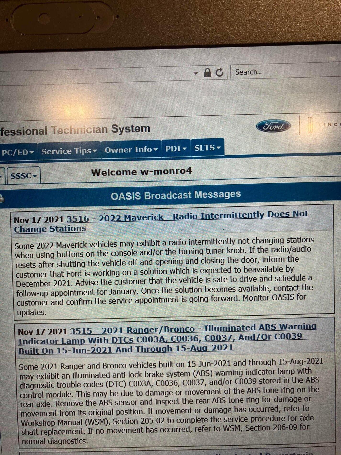 Ford Maverick Ford knows about radio tuning problems D364BCD4-0BF3-4CF0-A4AD-C95106A97574