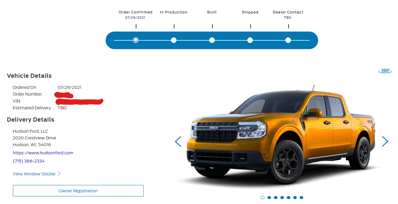 Ford Maverick Production status this week? 1637249206345
