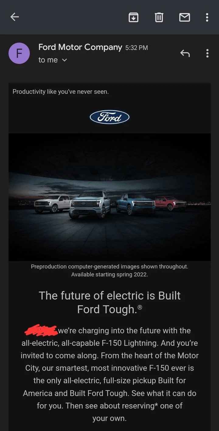 Ford Maverick 📣 11/18 Scheduling Email Received Group [Emails showing up] Screenshot_20211118-182820_Gmail