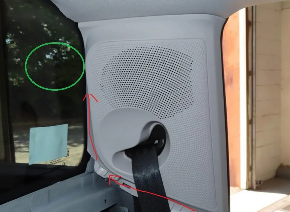 Ford Maverick Dashcams: What's on your Maverick windshield? Rear Pillar - rough diagram