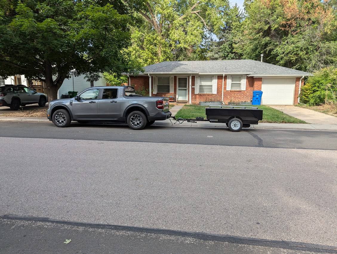 Ford Maverick My first camper trailer tow (with Maverick Hybrid) Truck+Trailer-side