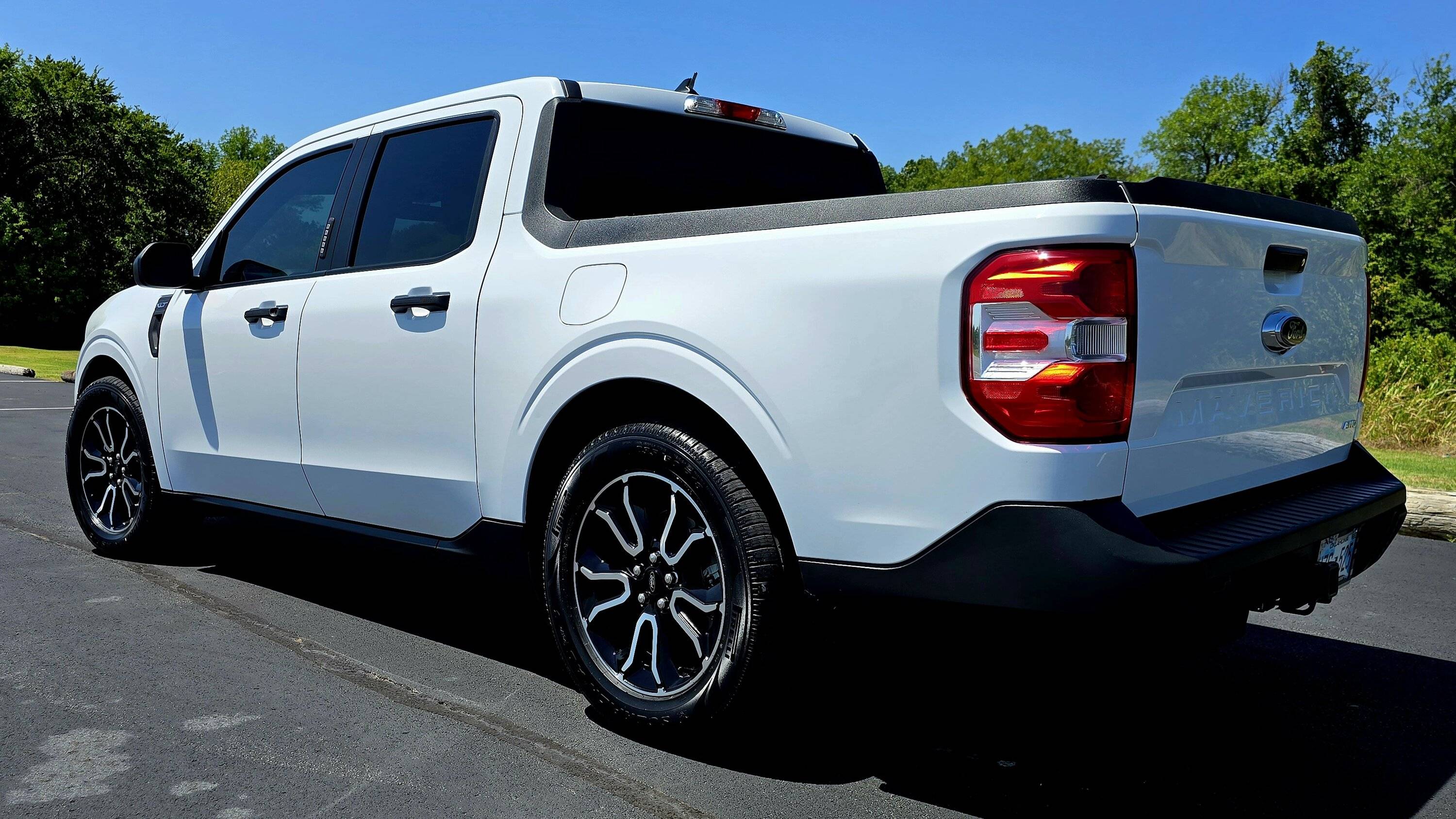 Ford Maverick New to me wheels and new tires. Factory 18" wheels and 235-60-18 tires. 20240814_125906